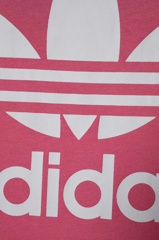 Παιδικό βαμβακερό μπλουζάκι adidas Originals TREFOIL TEE ροζ