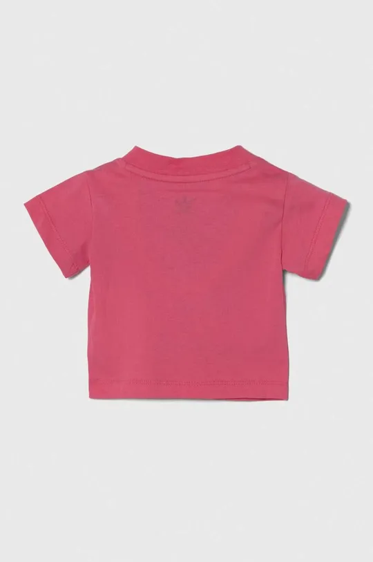 Детская хлопковая футболка adidas Originals TREFOIL TEE розовый
