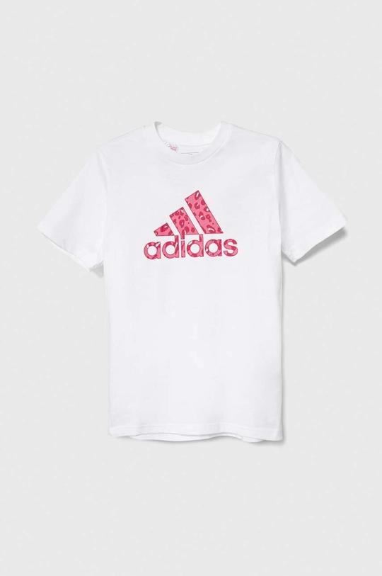 biały adidas t-shirt bawełniany dziecięcy Dziewczęcy