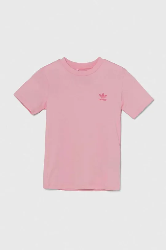 różowy adidas Originals t-shirt bawełniany dziecięcy Dziewczęcy