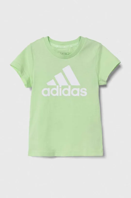 zielony adidas t-shirt bawełniany dziecięcy Dziewczęcy