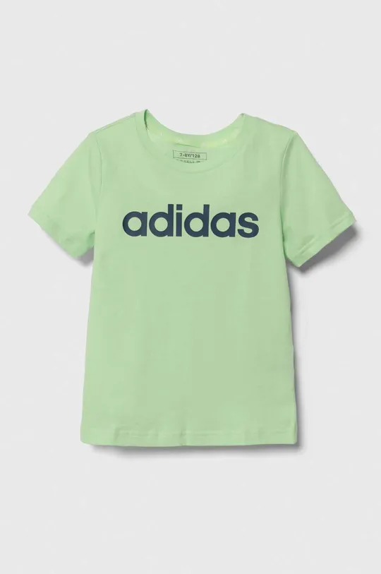 зелёный Детская хлопковая футболка adidas Для девочек