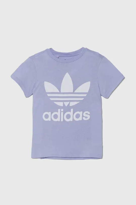 ljubičasta Dječja pamučna majica kratkih rukava adidas Originals Za djevojčice