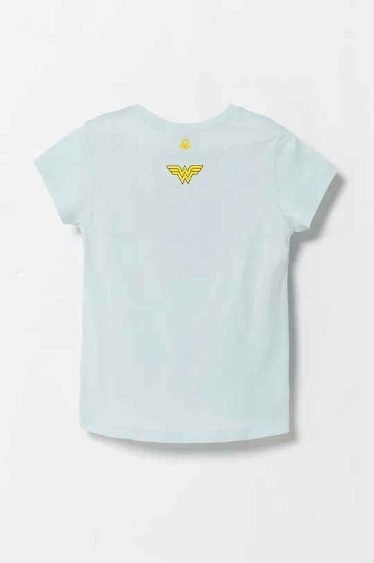 Otroška bombažna kratka majica United Colors of Benetton modra
