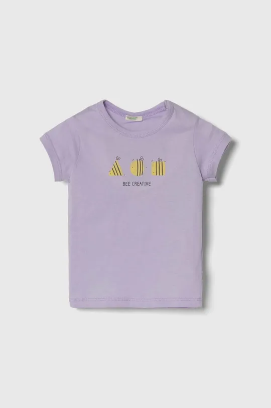 фіолетовий Бавовняна футболка для немовлят United Colors of Benetton Для дівчаток