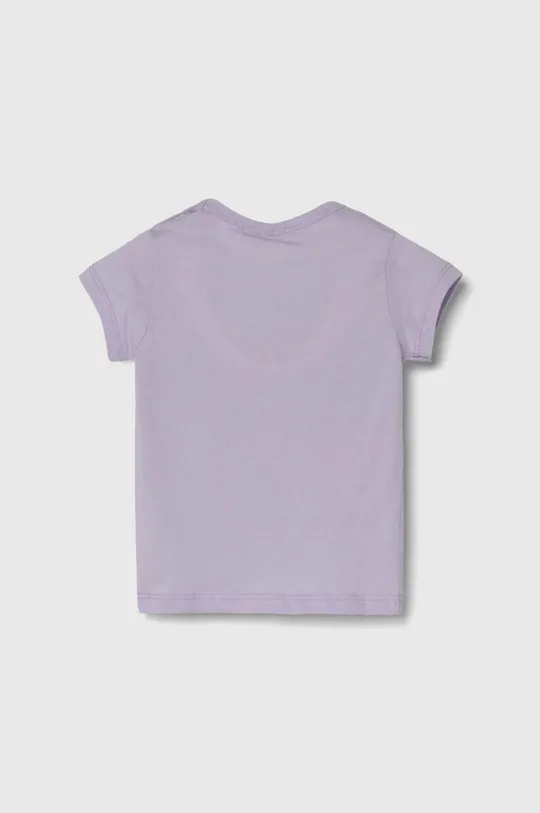 Бавовняна футболка для немовлят United Colors of Benetton фіолетовий
