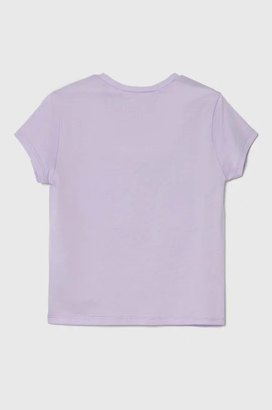 Детская хлопковая футболка United Colors of Benetton фиолетовой