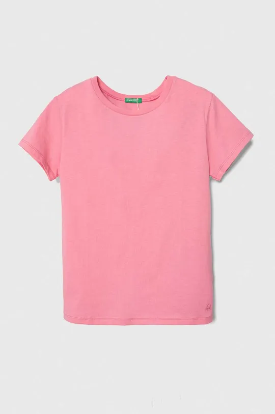 ružová Detské bavlnené tričko United Colors of Benetton Dievčenský