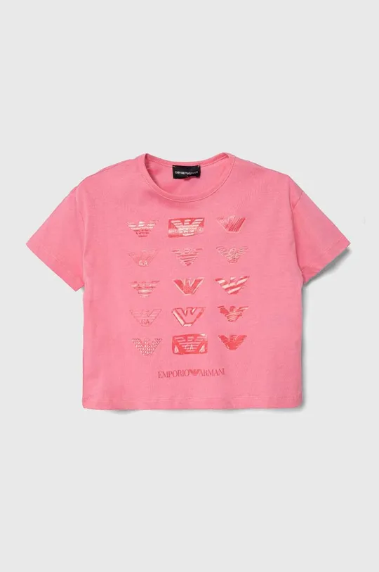 Emporio Armani t-shirt bawełniany dziecięcy 2-pack różowy