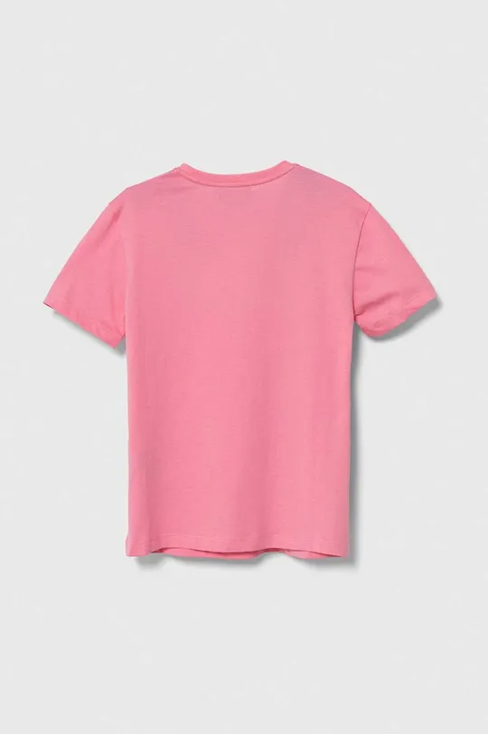 Детская хлопковая футболка Emporio Armani розовый