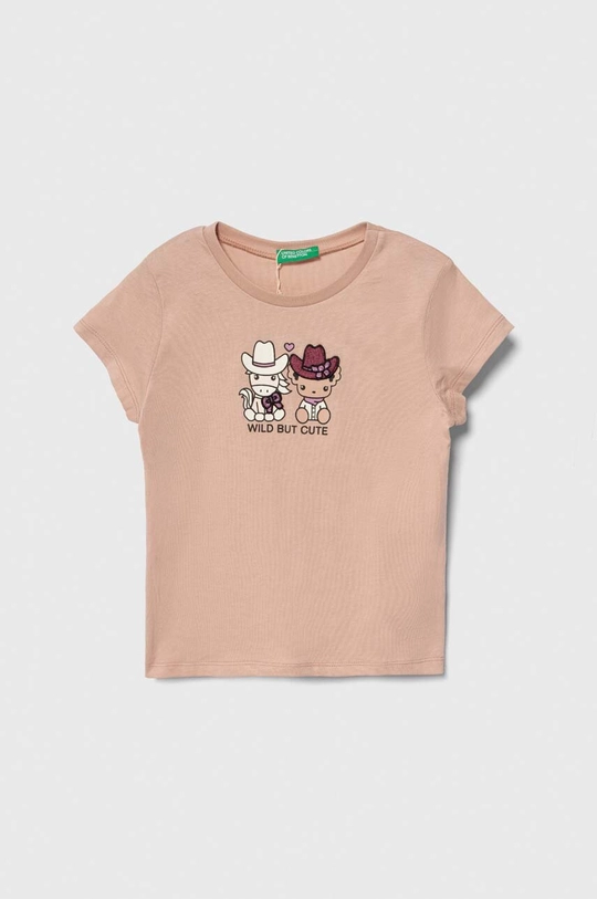 beige United Colors of Benetton t-shirt in cotone per bambini Ragazze