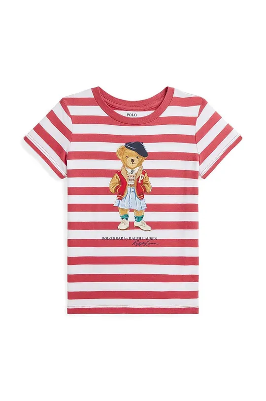 красный Детская хлопковая футболка Polo Ralph Lauren Для девочек