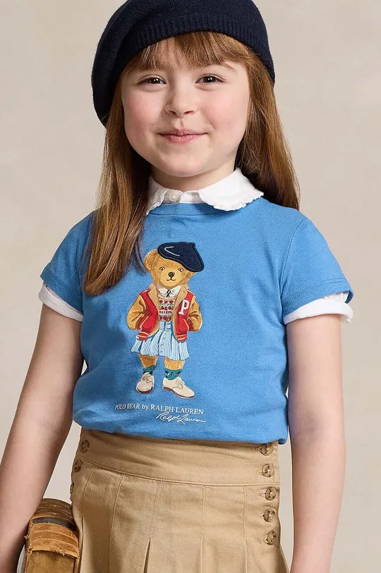 blu Polo Ralph Lauren t-shirt in cotone per bambini