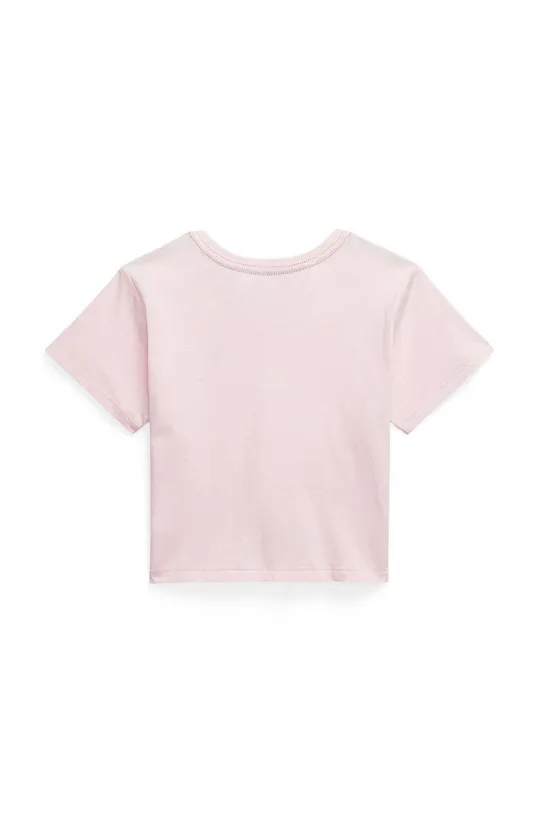 Детская хлопковая футболка Polo Ralph Lauren розовый