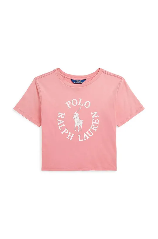 roza Dječja pamučna majica kratkih rukava Polo Ralph Lauren Za djevojčice