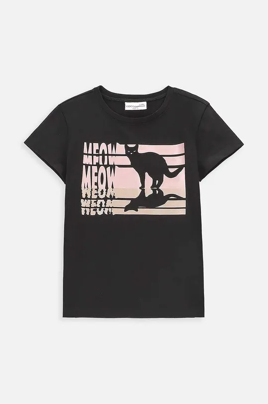 чорний Дитяча футболка Coccodrillo Для дівчаток