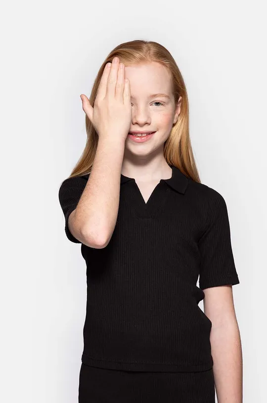 crna Dječja majica kratkih rukava Coccodrillo Za djevojčice
