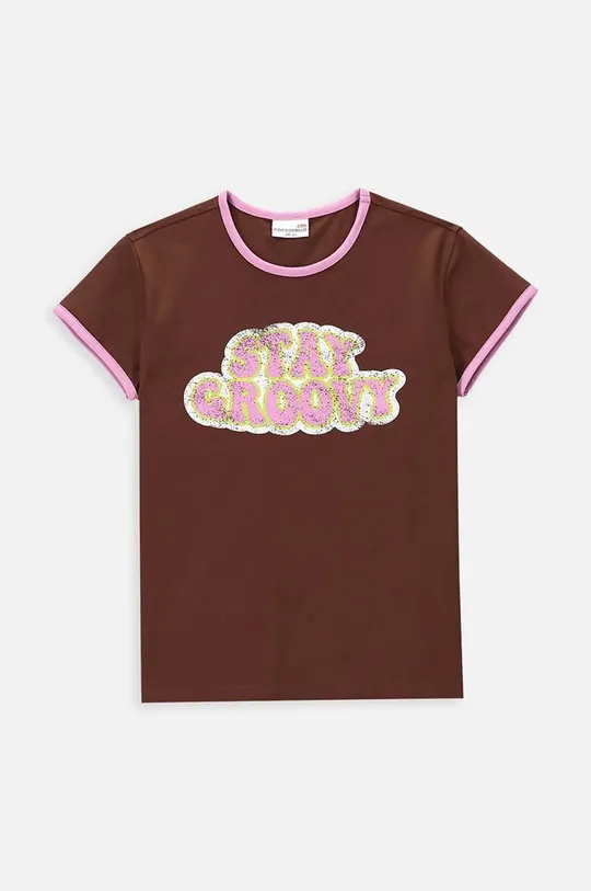 коричневый Детская футболка Coccodrillo Для девочек