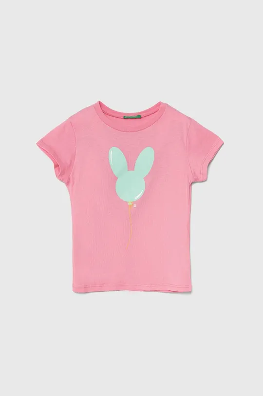 rosa United Colors of Benetton t-shirt in cotone per bambini Ragazze