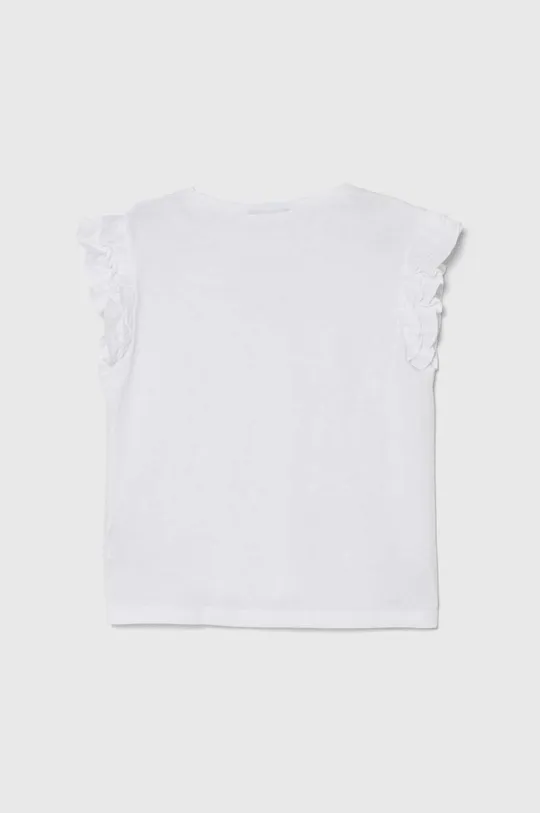 United Colors of Benetton t-shirt z domieszką lnu biały