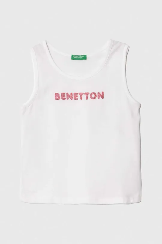 fehér United Colors of Benetton gyerek pamut felső Lány