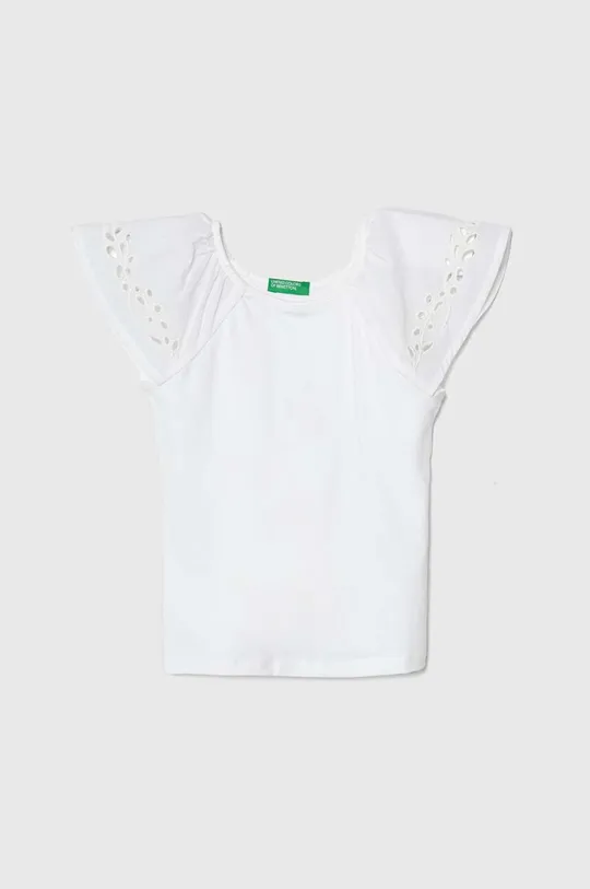 biały United Colors of Benetton t-shirt dziecięcy Dziewczęcy