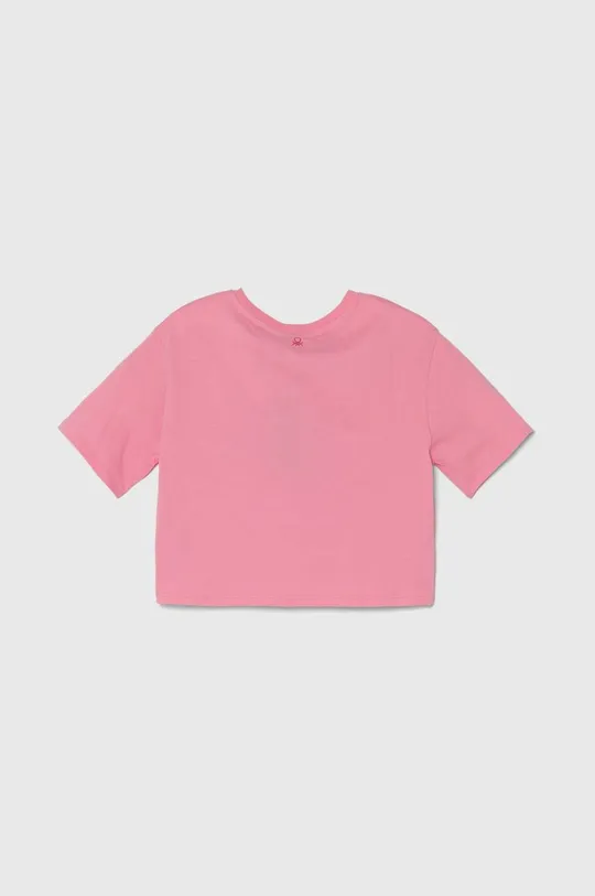 Παιδικό βαμβακερό μπλουζάκι United Colors of Benetton X Peanuts ροζ