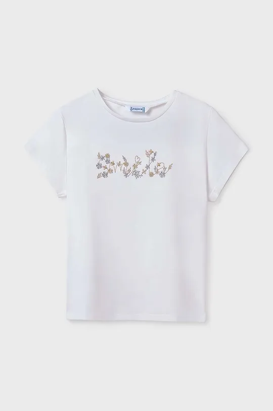 biały Mayoral t-shirt dziecięcy Dziewczęcy