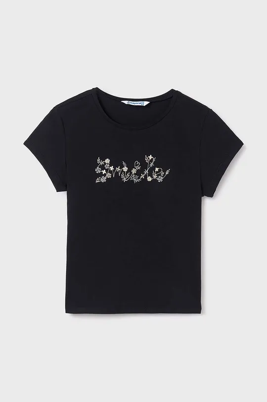 czarny Mayoral t-shirt dziecięcy Dziewczęcy
