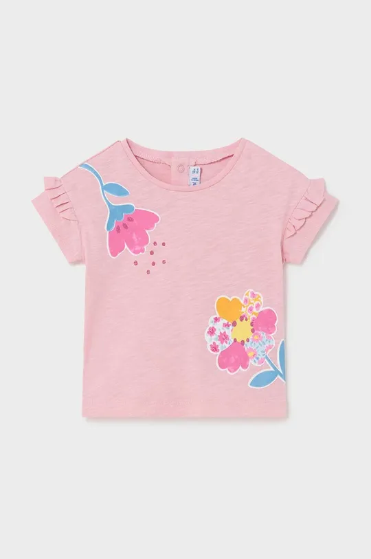Pamučna majica kratkih rukava za bebe Mayoral 2-pack roza