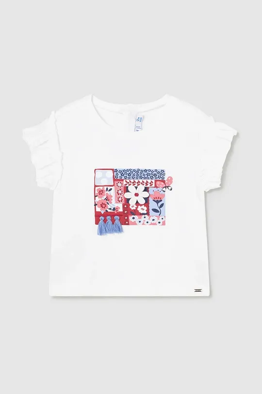 biały Mayoral t-shirt niemowlęcy Dziewczęcy