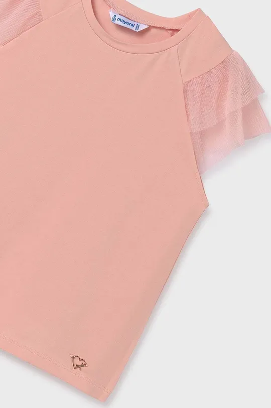 рожевий Дитяча бавовняна футболка Mayoral