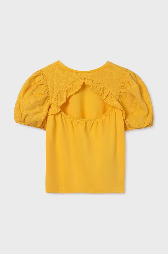 Dječja pamučna majica kratkih rukava Mayoral zlatna