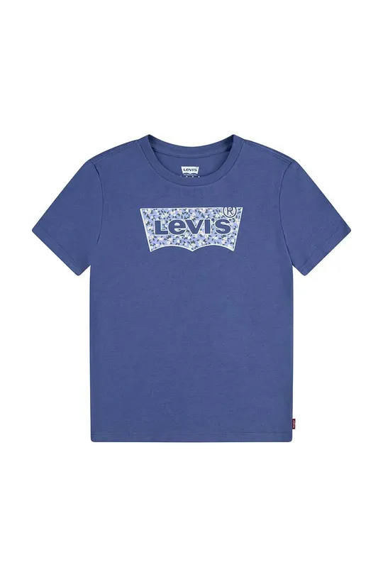 modra Otroška kratka majica Levi's Dekliški