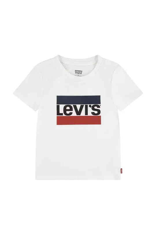 bela Otroška bombažna kratka majica Levi's Dekliški