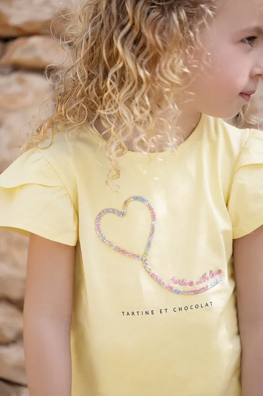 бежевий Дитяча футболка Tartine et Chocolat Для дівчаток