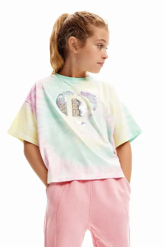 šarena Dječja pamučna majica kratkih rukava Desigual Daira Za djevojčice