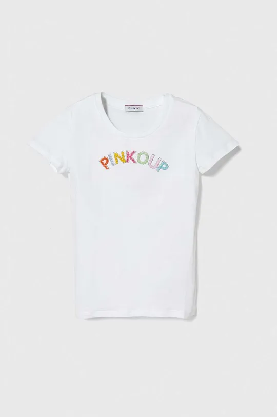белый Детская хлопковая футболка Pinko Up Для девочек