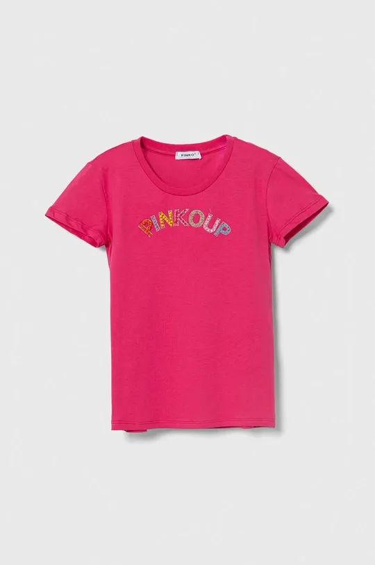 розовый Детская хлопковая футболка Pinko Up Для девочек