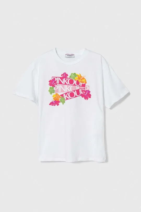 белый Детская хлопковая футболка Pinko Up Для девочек