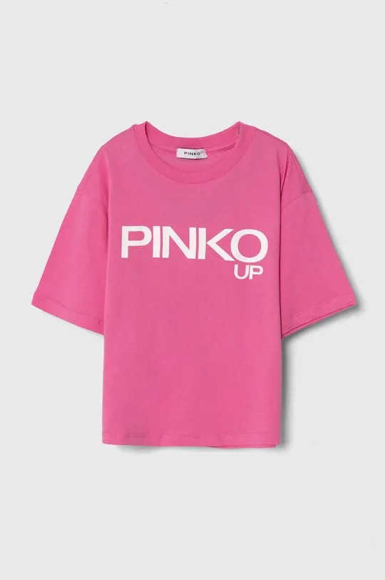 roza Otroška bombažna kratka majica Pinko Up Dekliški
