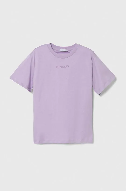 fioletowy Pinko Up t-shirt bawełniany Dziewczęcy