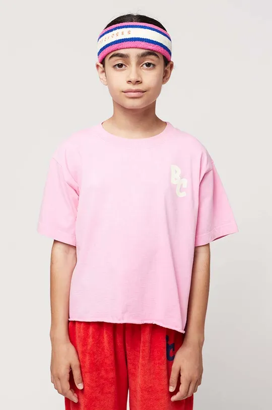 rózsaszín Bobo Choses gyerek pamut póló Lány