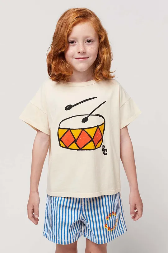 pomarańczowy Bobo Choses t-shirt bawełniany dziecięcy Dziewczęcy