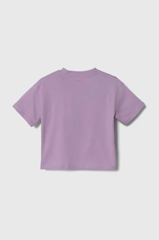 Παιδικό βαμβακερό μπλουζάκι Guess μωβ