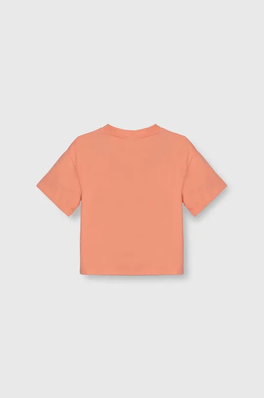 Otroška bombažna kratka majica Guess oranžna