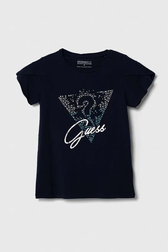 granatowy Guess t-shirt dziecięcy Dziewczęcy