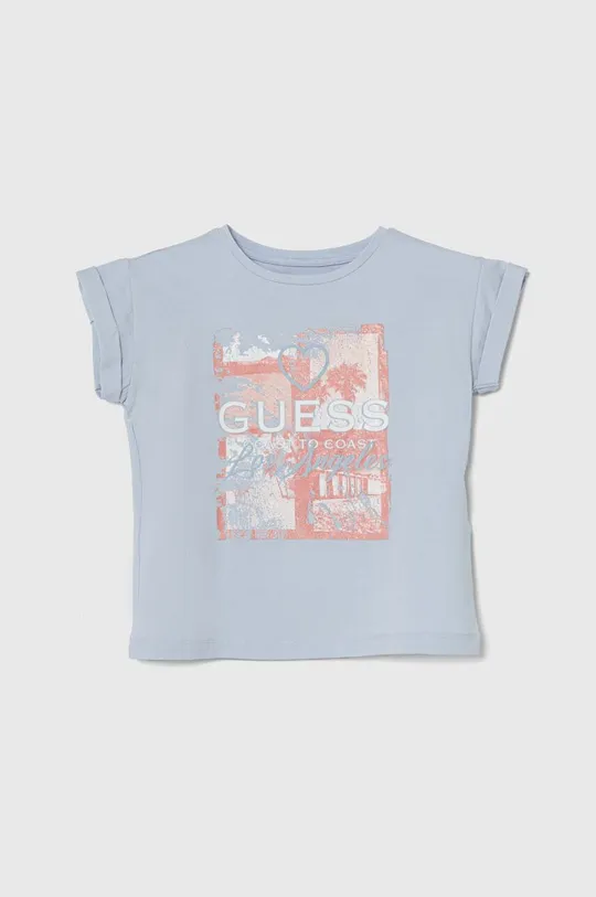 niebieski Guess t-shirt dziecięcy Dziewczęcy