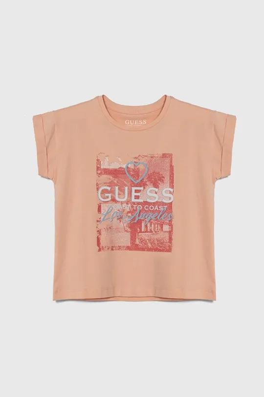 oranžna Otroška kratka majica Guess Dekliški