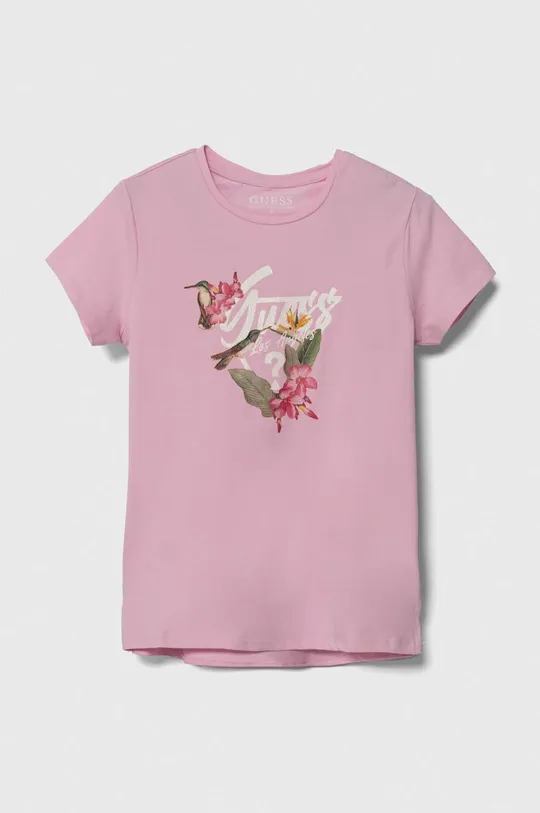 ροζ Παιδικό μπλουζάκι Guess Για κορίτσια